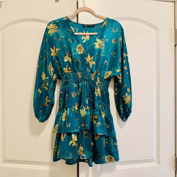 Zara Dresses Zara Green Ruffle Dress Poshmark